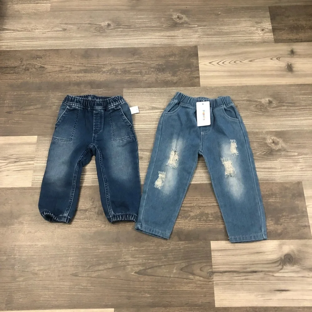 Gap Kids Denim Jogger Pull On Pants - Blue 18-24 M